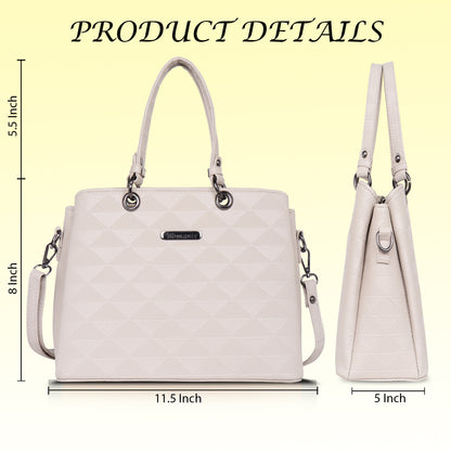 Womanix Tri- Compartment Handbag, Handbags for Women Large Capacity Tote Shoulder Bags for Ladies, double Handle Satchel Purse daily use, office (0101)