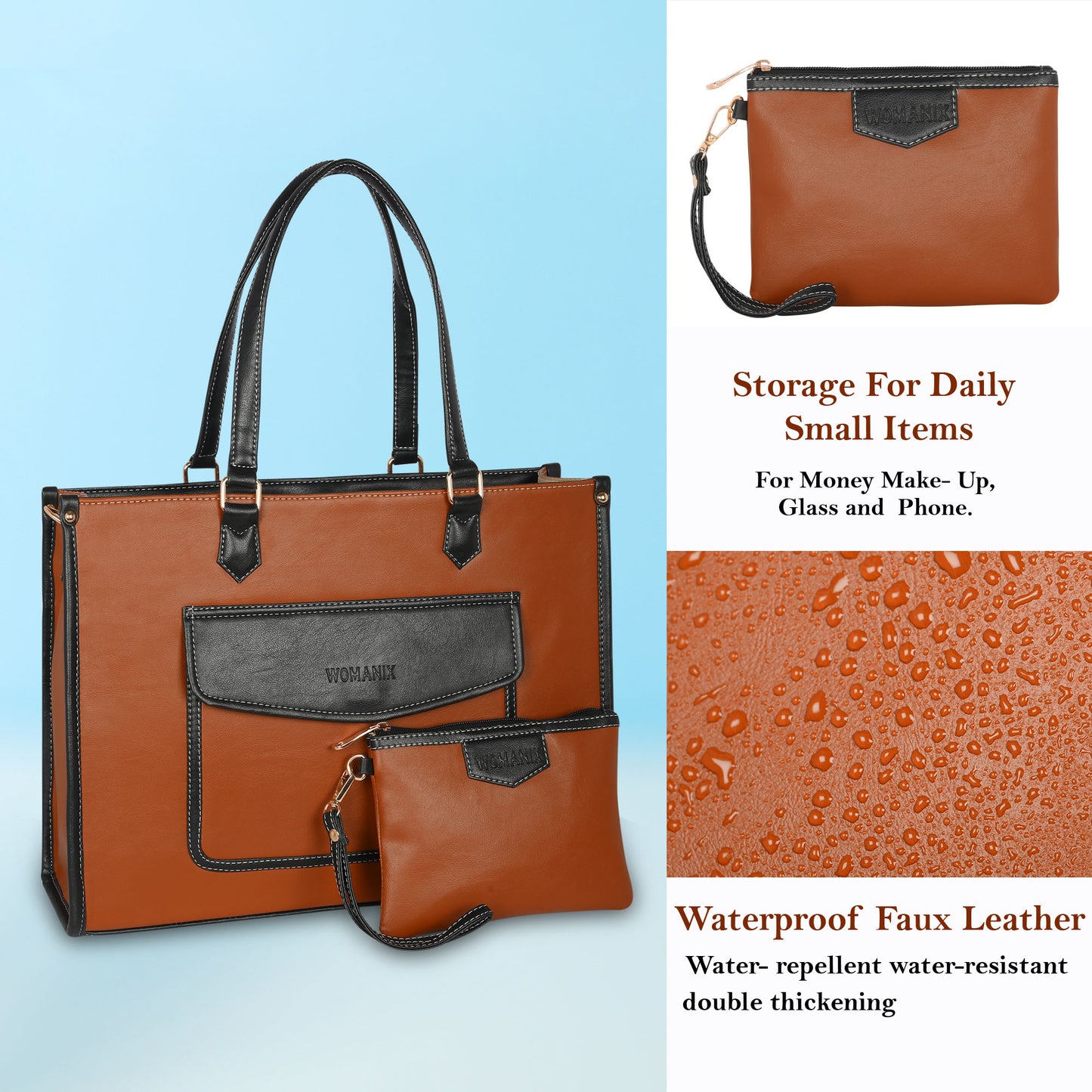 Women PU Laptop Tote bag 15 Inch College Bag Office Bag Briefcase Handbag (0076)