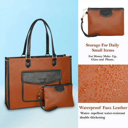 Women PU Laptop Tote bag 15 Inch College Bag Office Bag Briefcase Handbag (0076)