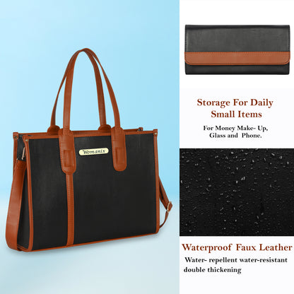 Women PU Laptop Tote bag 15 Inch College Bag Office Bag Briefcase Handbag (0079)