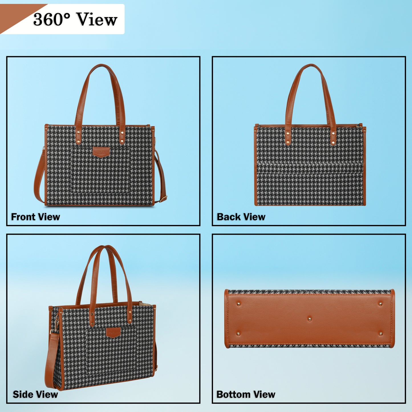 Women PU Laptop Tote bag 14 Inch College Bag Office Bag Briefcase Handbag (0081)