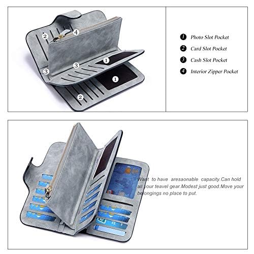 Womanix Women's Tri-fold Fashion Card Coin Holder Ladies Long Purse Clutch Wallet