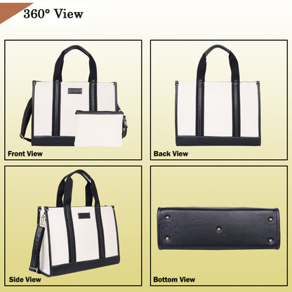 Canvas Laptop Tote Bag 14 inch Casual Briefcase Handbag