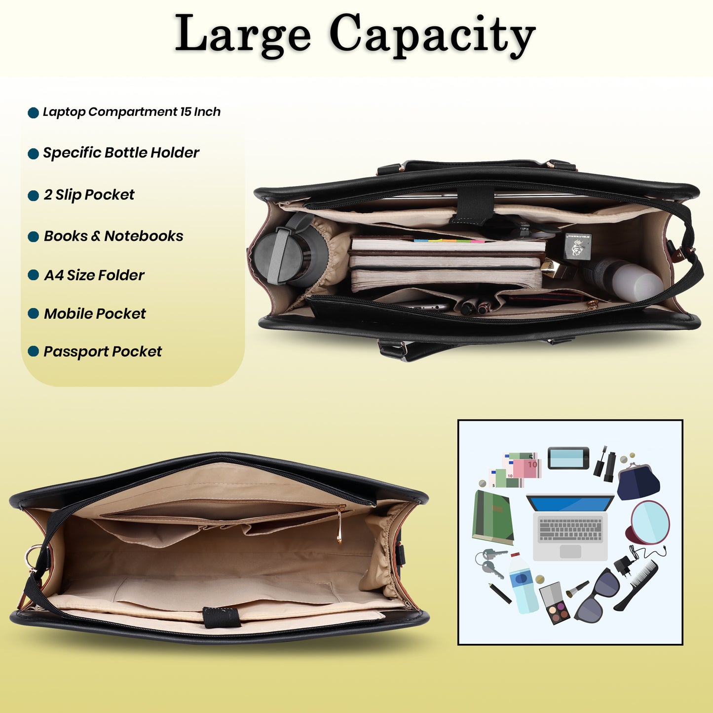 Womanix Tote Bag Business Briefcase Bag Messenger College Bags for Men and Women I Tablet Laptop Upto 14 Inch (88)