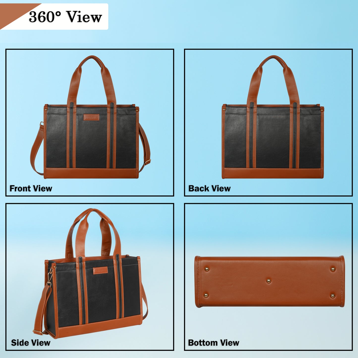 Women PU Laptop Tote bag 14 Inch College Bag Office Bag Briefcase Handbag