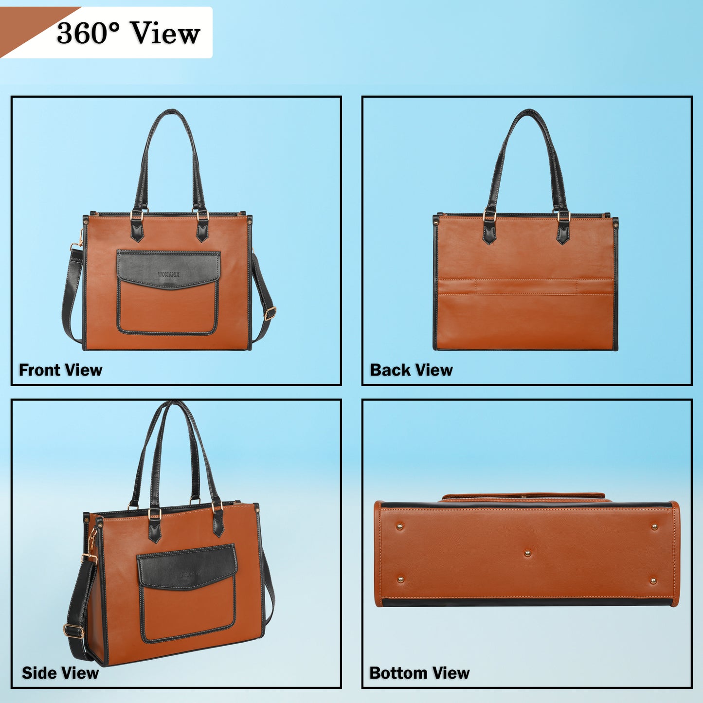 Women PU Laptop Tote bag 15 Inch College Bag Office Bag Briefcase Handbag (0076)