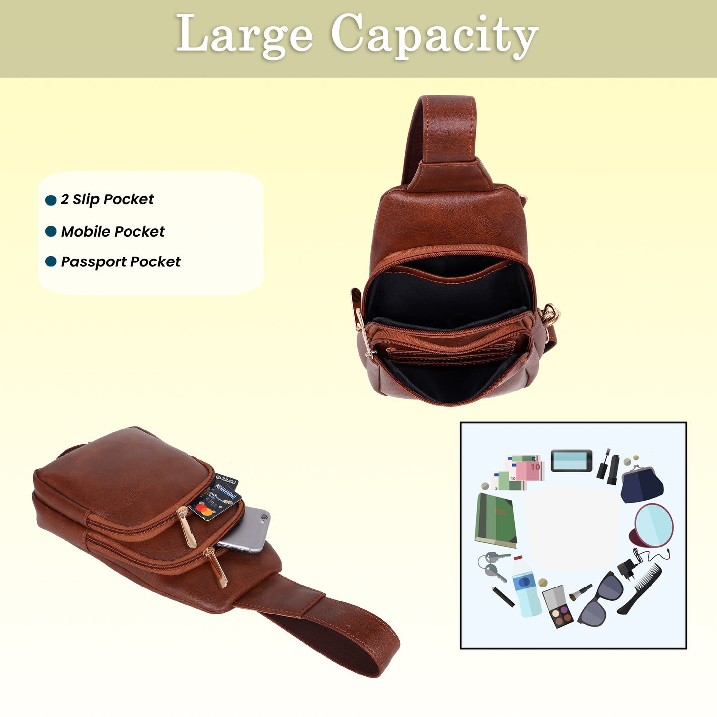 Womanix Waist Bag for Men Women | Cross Body Fanny Pack Sling Bag for Hiking, Travel, Camping, Outdoor Sports, Cycling | Money Belt with Adjustable Strap (104)