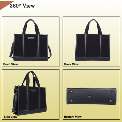 Canvas Laptop Tote Bag 14 inch Casual Briefcase Handbag