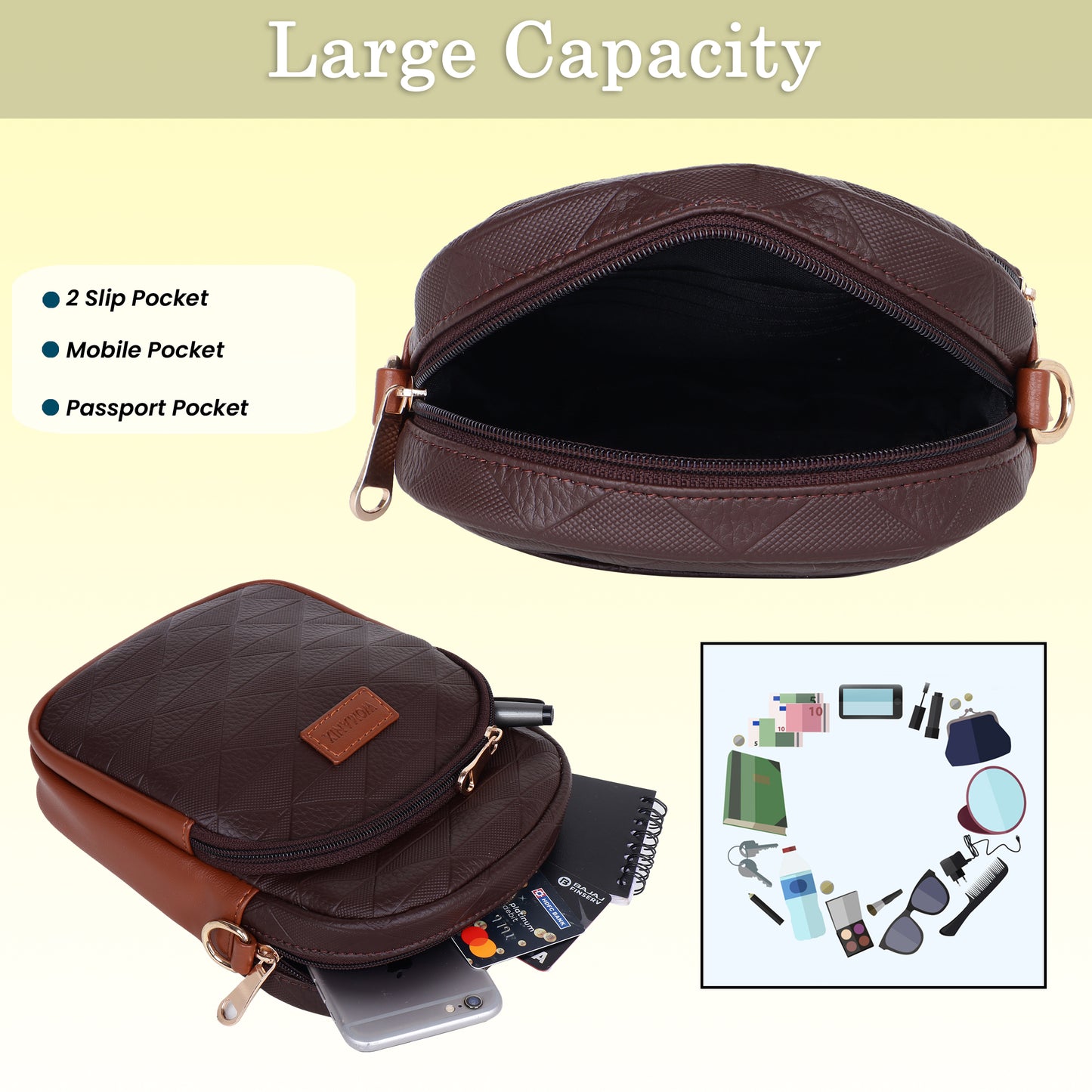Womanix Small Crossbody Cell Phone Bag for Women, Mini Over Shoulder Handbag Purse Women’s Mobile Sling Bag with Holder Wallet. (0106)