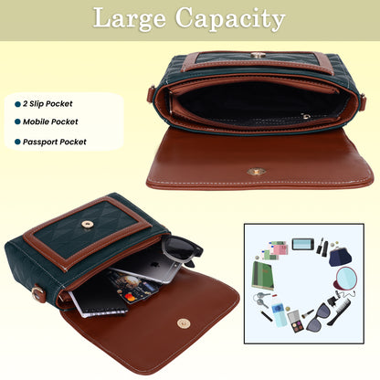 Womanix Crossbody Sling Bag Lightweight & Spacious with Adjustable Strap Stylish & Ideal for Travel & Work Premium Ladies Purse Mobile Phone Wallet Shoulder Bag (107)