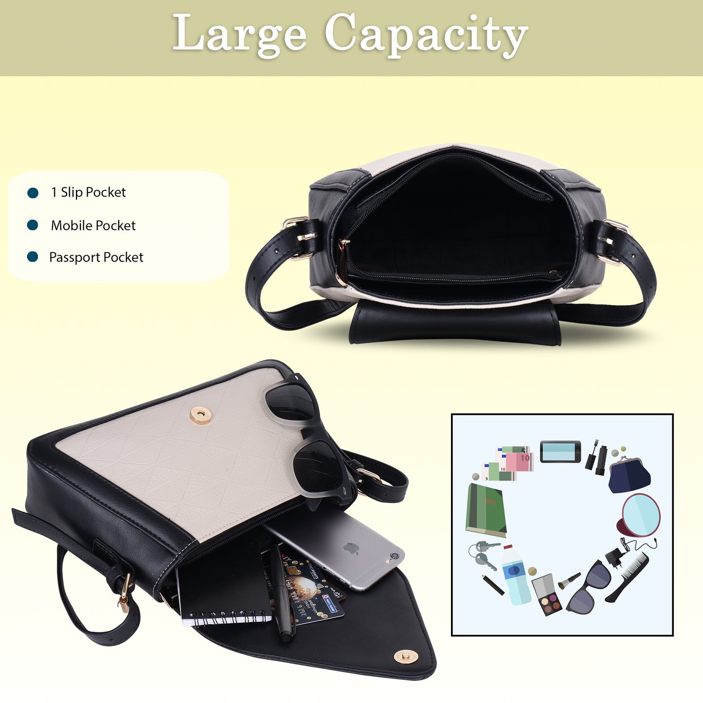 Womanix Premium Leather Triangle Shape Sling Bag for Women Bag Crossbody Strap Phone Wallet Shoulder Bag Ladies Purse (0110)