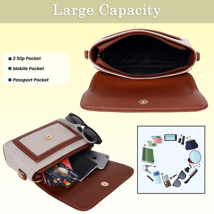 Womanix Crossbody Sling Bag Lightweight & Spacious with Adjustable Strap Stylish & Ideal for Travel & Work Premium Ladies Purse Mobile Phone Wallet Shoulder Bag (107)