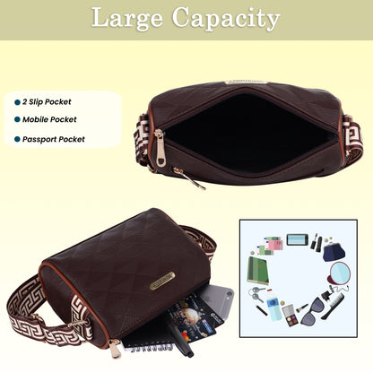 Womanix Trendy Sling Bag with Adjustable Straps | Faux-Leather Women's Handbags | Sling for Casual Carry Ladies Purse, Girls Cross Body Bag (0109)