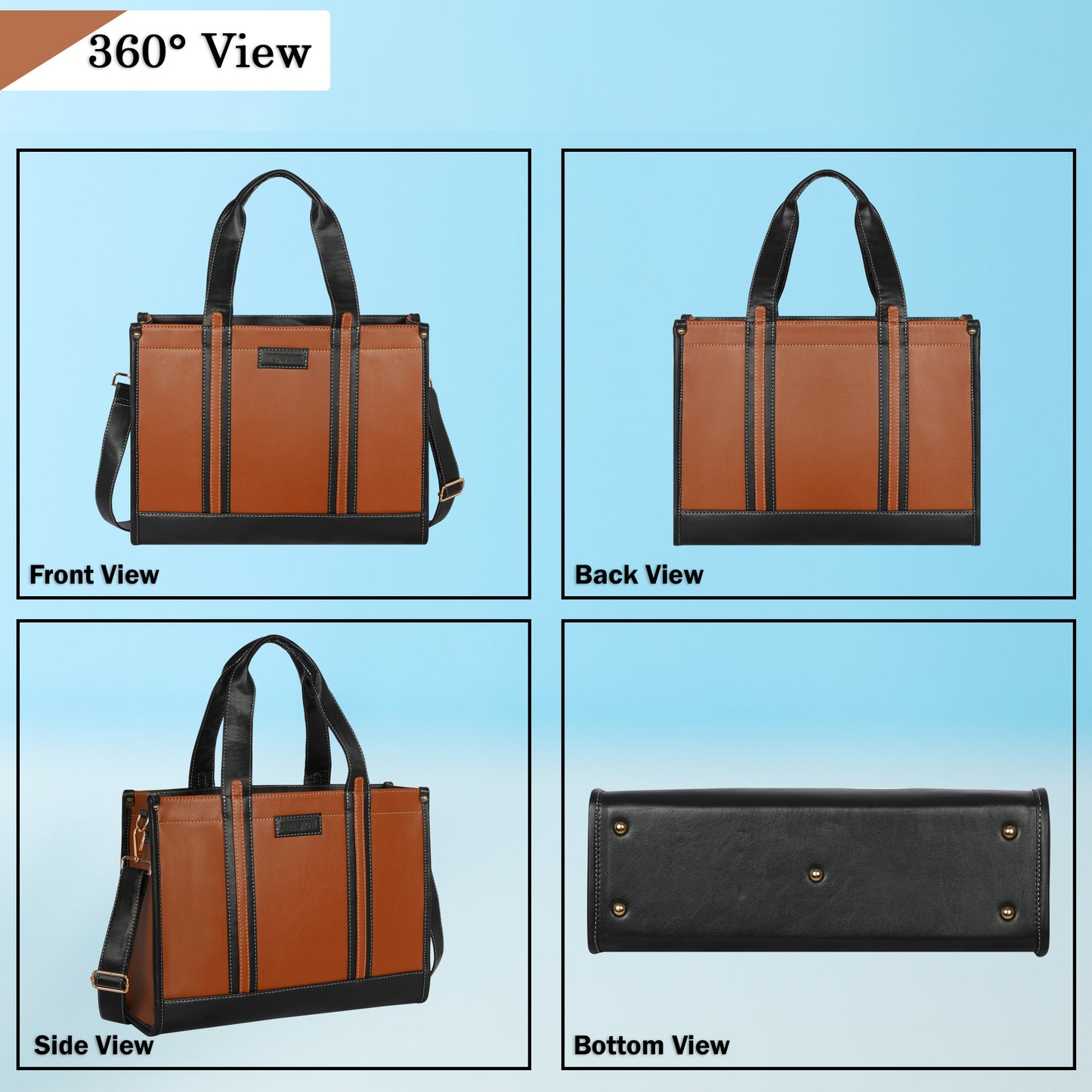 Women PU Laptop Tote bag 14 Inch College Bag Office Bag Briefcase Handbag