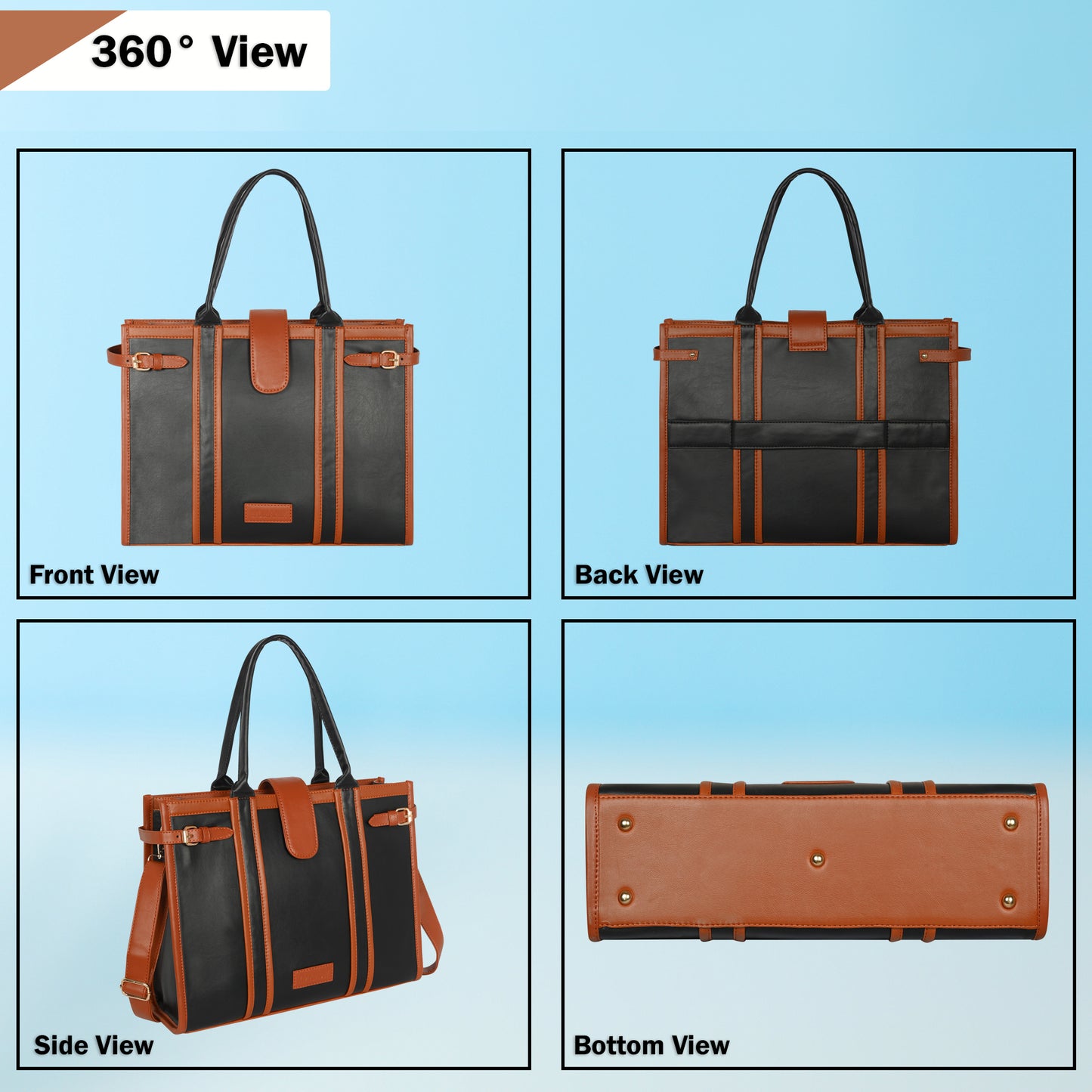 Women PU Laptop Tote bag 15 Inch College Bag Office Bag Briefcase Handbag(0075)