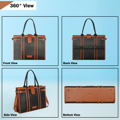 Women PU Laptop Tote bag 15 Inch College Bag Office Bag Briefcase Handbag(0075)