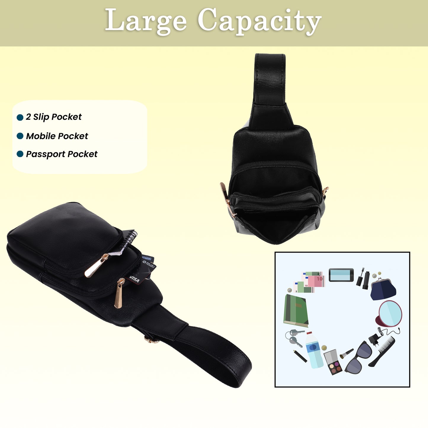 Womanix Waist Bag for Men Women | Cross Body Fanny Pack Sling Bag for Hiking, Travel, Camping, Outdoor Sports, Cycling | Money Belt with Adjustable Strap (104)