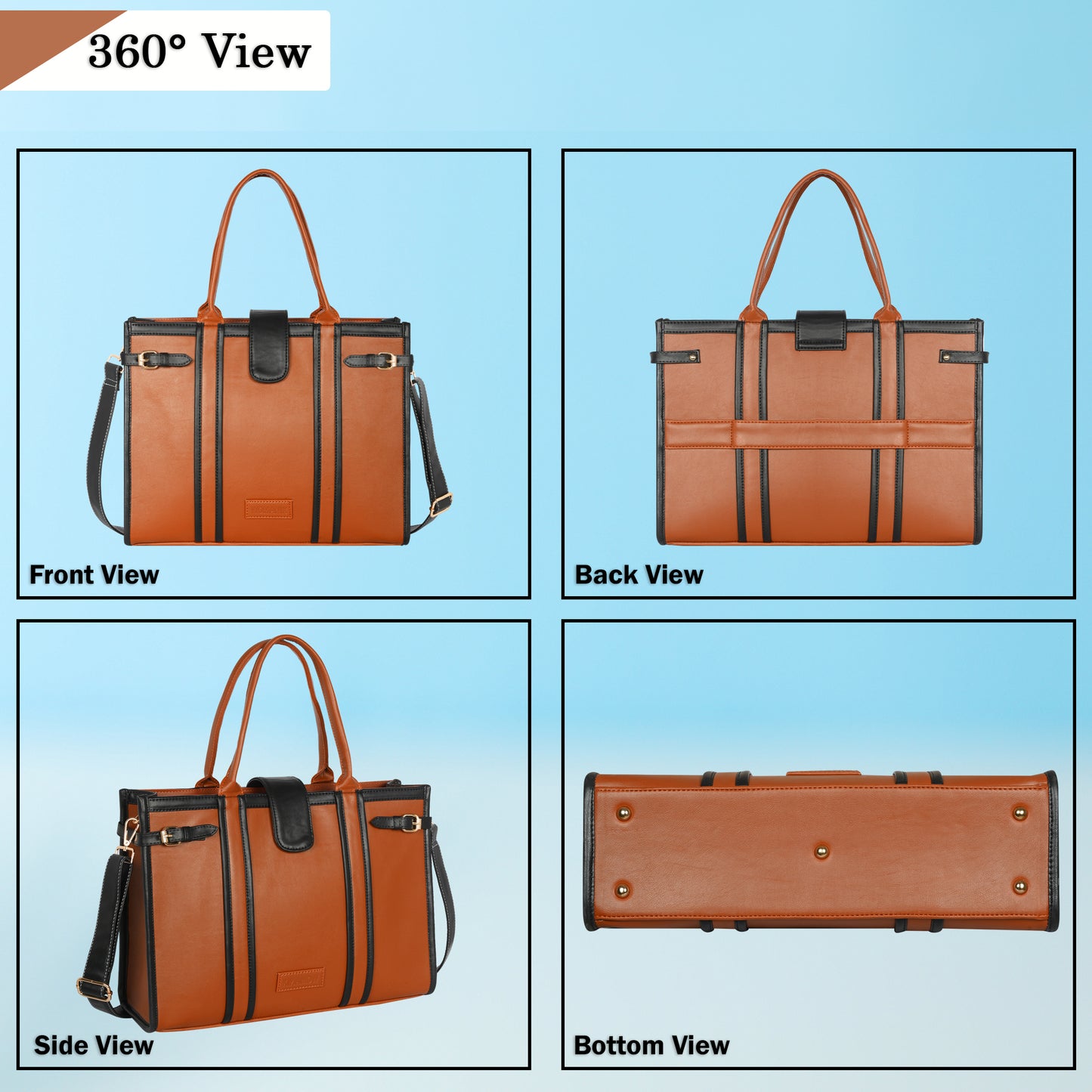 Women PU Laptop Tote bag 15 Inch College Bag Office Bag Briefcase Handbag(0075)