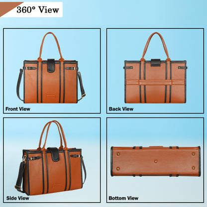 Women PU Laptop Tote bag 15 Inch College Bag Office Bag Briefcase Handbag(0075)