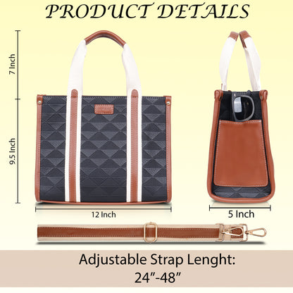 Womanix PU Laptop Tote Bags for Women with Front Pocket, Work Bag,15 inch tote for Women, Large Capacity Handbag for Office, School, Travel, Teacher Purse (Beige Tan) (0096)