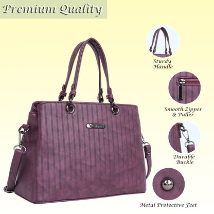 Womanix Tri- Compartment Handbag, Handbags for Women Large Capacity Tote Shoulder Bags for Ladies, double Handle Satchel Purse daily use, office (0101)