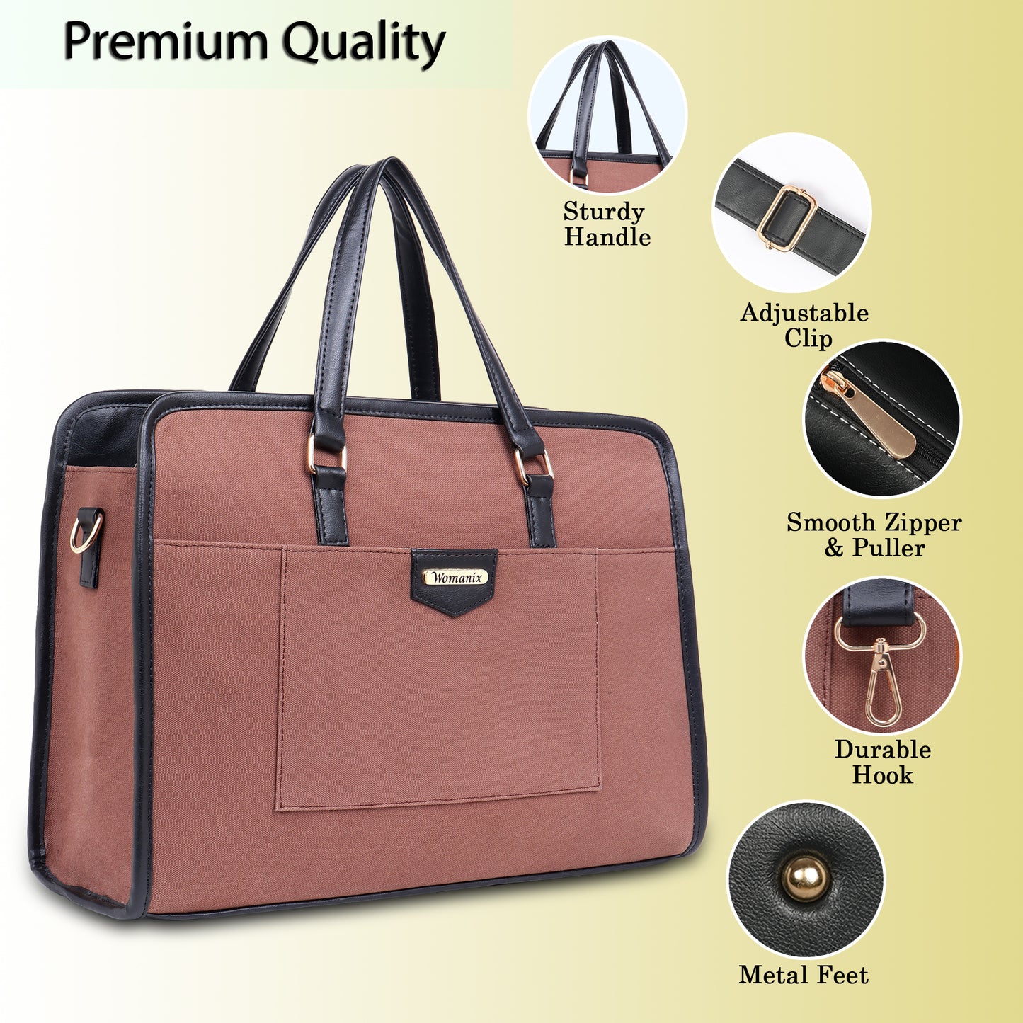 Women Faux Leather Laptop Tote Bag, Briefcase Business Bag 14" Laptop Bag (0087)