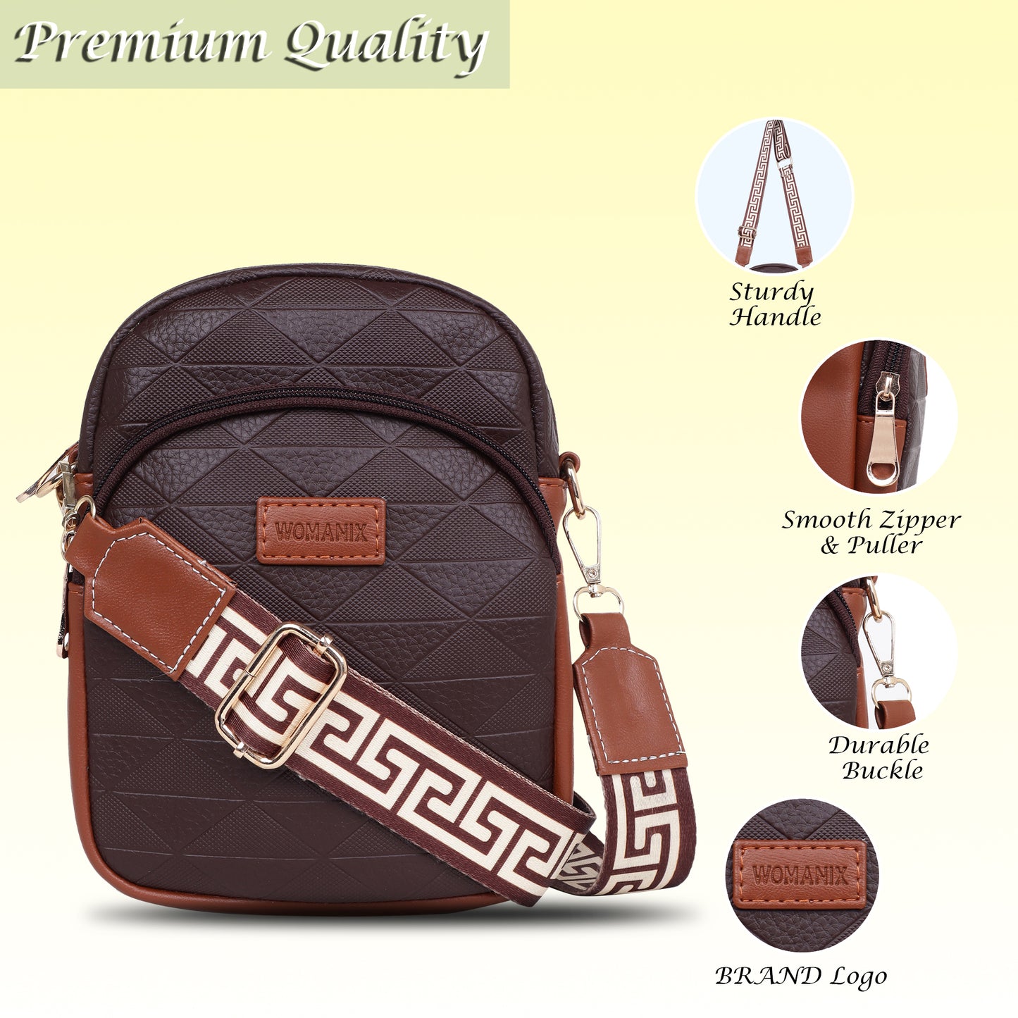Womanix Small Crossbody Cell Phone Bag for Women, Mini Over Shoulder Handbag Purse Women’s Mobile Sling Bag with Holder Wallet. (0106)