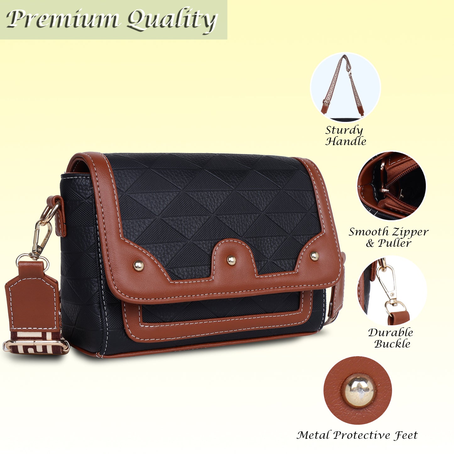 Womanix Crossbody Sling Bag Lightweight & Spacious with Adjustable Strap Stylish & Ideal for Travel & Work Premium Ladies Purse Mobile Phone Wallet Shoulder Bag (107)