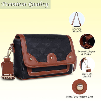 Womanix Crossbody Sling Bag Lightweight & Spacious with Adjustable Strap Stylish & Ideal for Travel & Work Premium Ladies Purse Mobile Phone Wallet Shoulder Bag (107)
