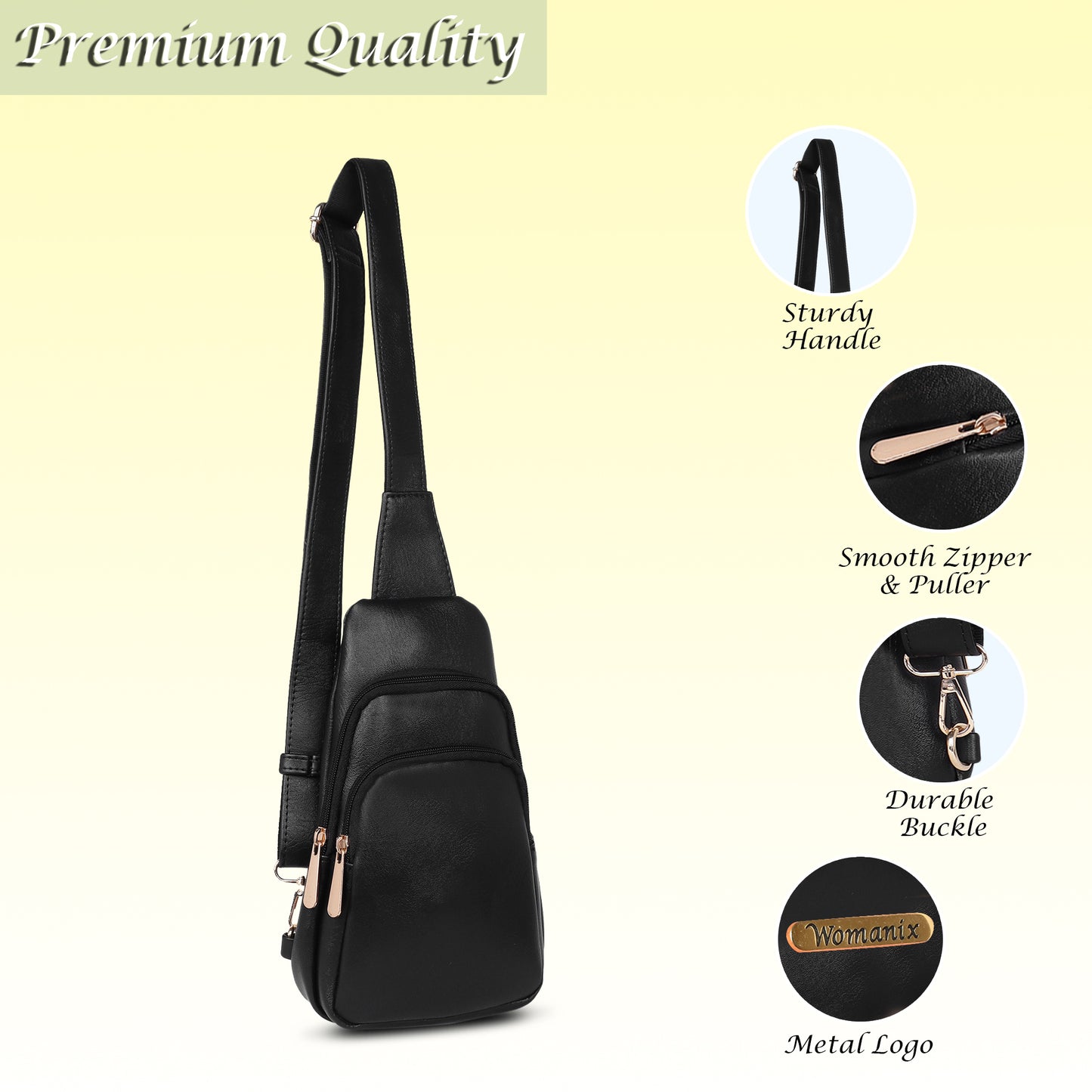 Womanix Waist Bag for Men Women | Cross Body Fanny Pack Sling Bag for Hiking, Travel, Camping, Outdoor Sports, Cycling | Money Belt with Adjustable Strap (104)