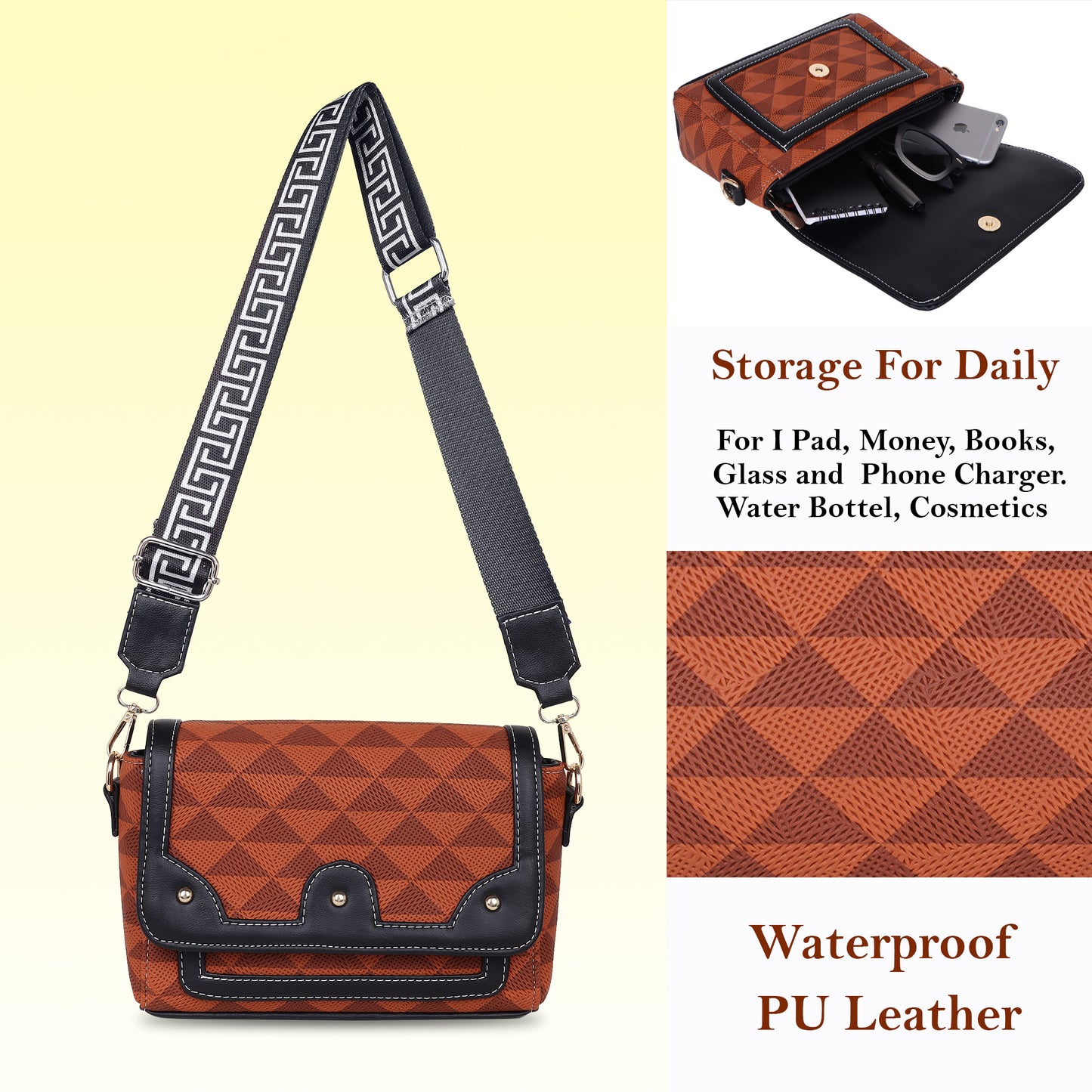 Womanix Crossbody Sling Bag Lightweight & Spacious with Adjustable Strap Stylish & Ideal for Travel & Work Premium Ladies Purse Mobile Phone Wallet Shoulder Bag (107)