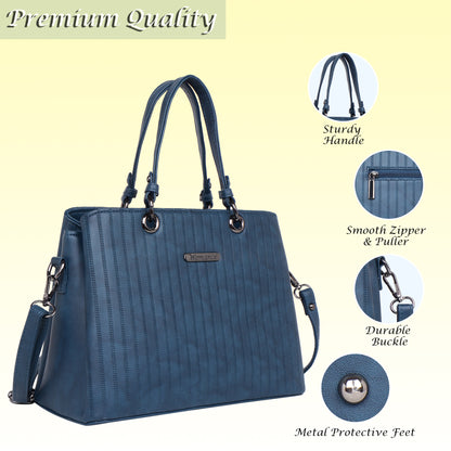 Womanix Tri- Compartment Handbag, Handbags for Women Large Capacity Tote Shoulder Bags for Ladies, double Handle Satchel Purse daily use, office (0101)