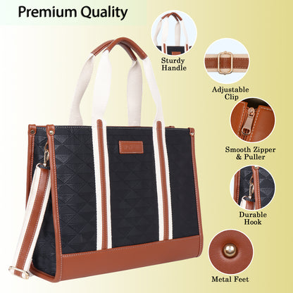 Womanix PU Laptop Tote Bags for Women, Work Bag,15 inch tote for Women, Large Capacity Handbag for Office, School, Travel, Teacher Purse, Marketing,daily use (0099)
