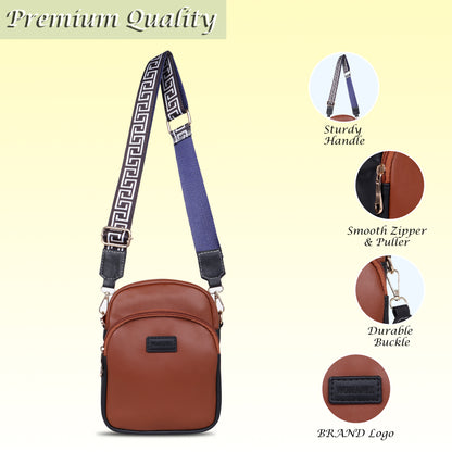 Womanix Crossbody PU Sling Bag for daily use, shoulder sling Bag with Ajustable Strap, Small Trendy Sling Crossbody Bag, party sling, casual, travel, outing (0105)