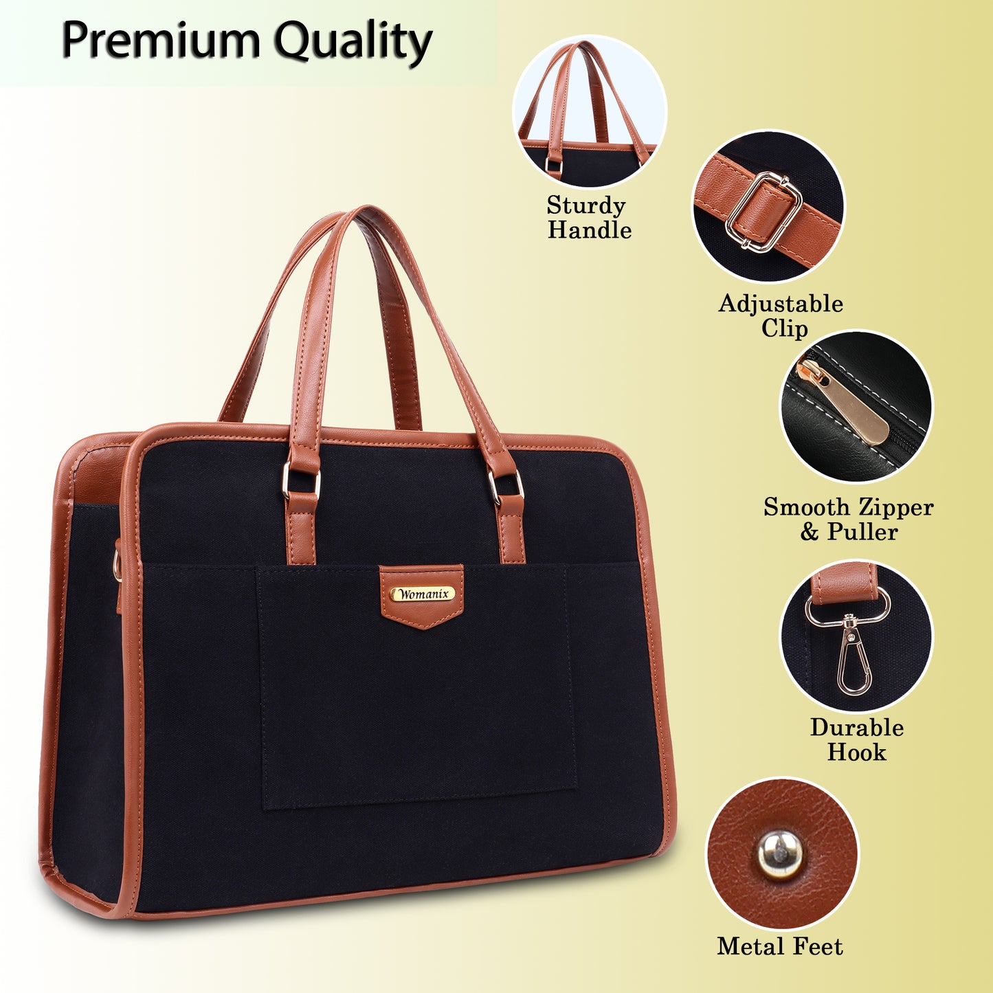 Women Faux Leather Laptop Tote Bag, Briefcase Business Bag 14" Laptop Bag (0087)