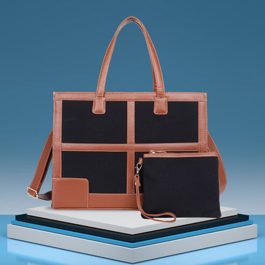 Canvas Laptop Tote Bag 14 inch Casual Briefcase Handbag