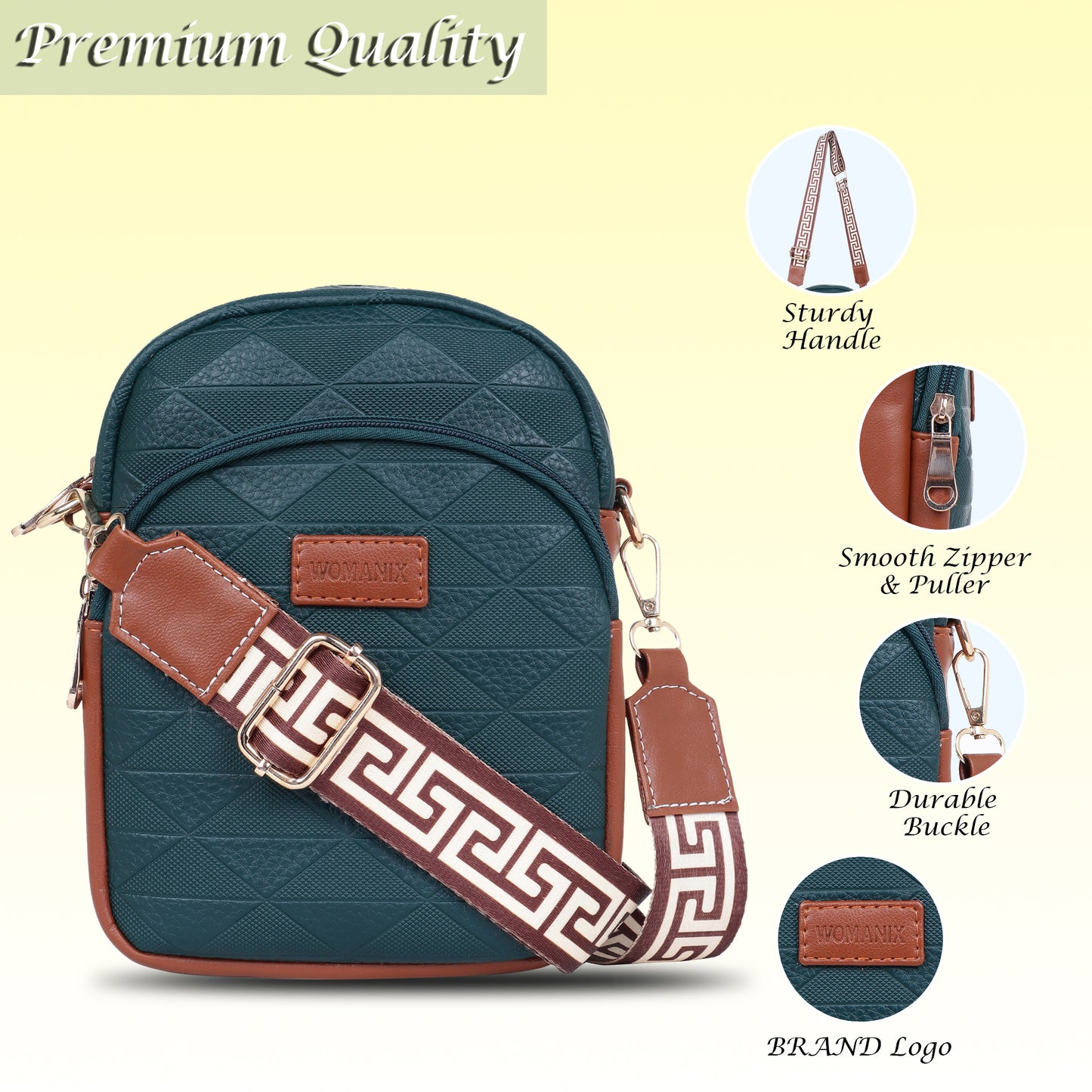 Womanix Small Crossbody Cell Phone Bag for Women, Mini Over Shoulder Handbag Purse Women’s Mobile Sling Bag with Holder Wallet. (0106)