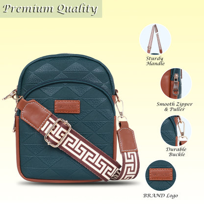 Womanix Small Crossbody Cell Phone Bag for Women, Mini Over Shoulder Handbag Purse Women’s Mobile Sling Bag with Holder Wallet. (0106)