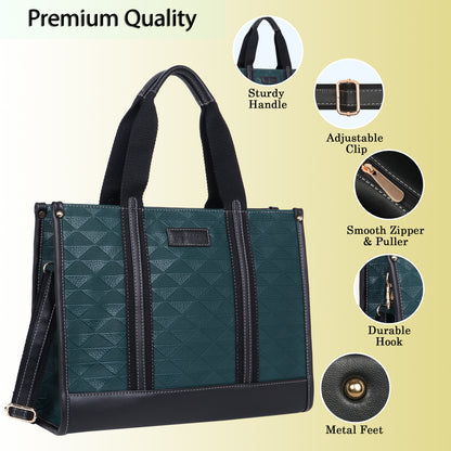 Womanix PU Laptop Tote Bags for Women, Work Bag,15 inch tote for Women, Large Capacity Handbag for Office, School, Travel, Teacher Purse, Marketing,daily use (0099)