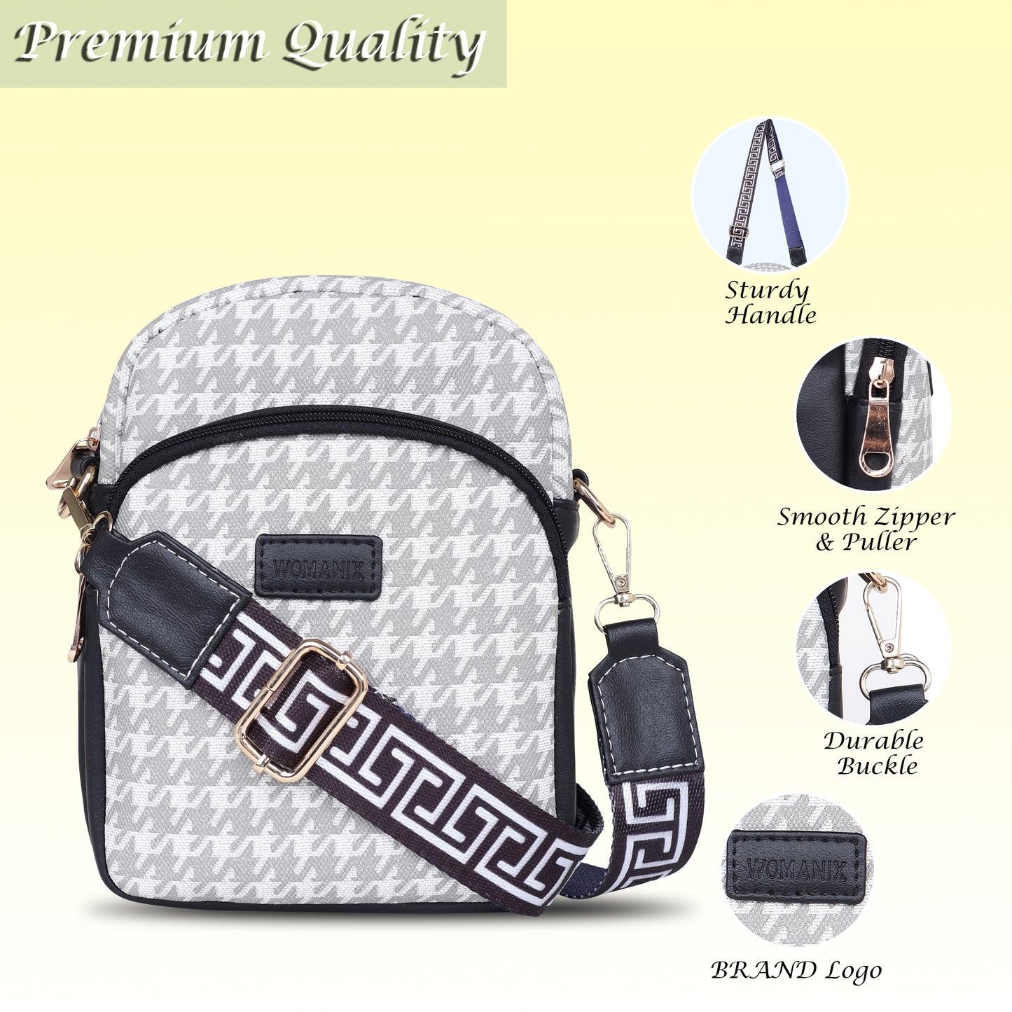 Womanix Small Crossbody Cell Phone Bag for Women, Mini Over Shoulder Handbag Purse Women’s Mobile Sling Bag with Holder Wallet. (0106)