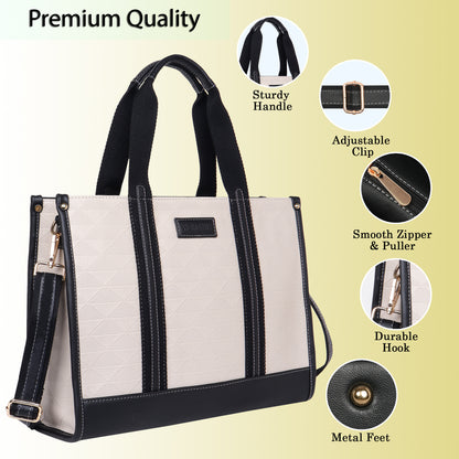 Womanix PU Laptop Tote Bags for Women, Work Bag,15 inch tote for Women, Large Capacity Handbag for Office, School, Travel, Teacher Purse, Marketing,daily use (0099)