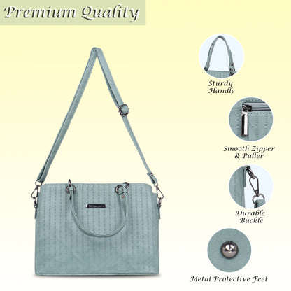 Womanix Tri- Compartment Handbag, Handbags for Women Large Capacity Tote Shoulder Bags for Ladies, double Handle Satchel Purse daily use, office (0101)