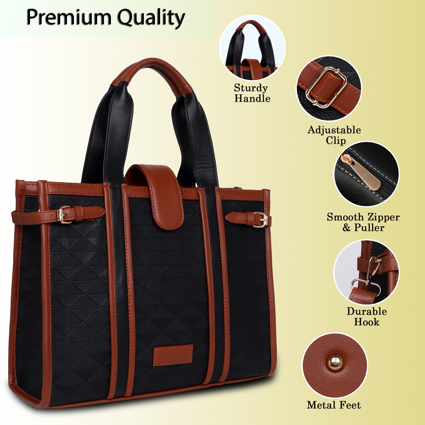 Womanix PU Laptop Tote Bags for Women, Work Bag, 15 inch tote for Women(90)