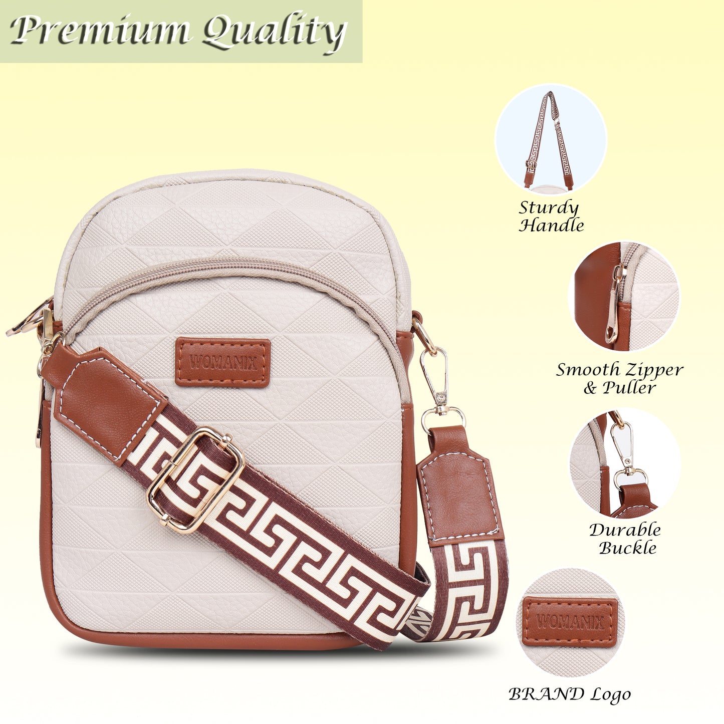 Womanix Small Crossbody Cell Phone Bag for Women, Mini Over Shoulder Handbag Purse Women’s Mobile Sling Bag with Holder Wallet. (0106)