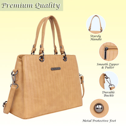 Womanix Tri- Compartment Handbag, Handbags for Women Large Capacity Tote Shoulder Bags for Ladies, double Handle Satchel Purse daily use, office (0101)
