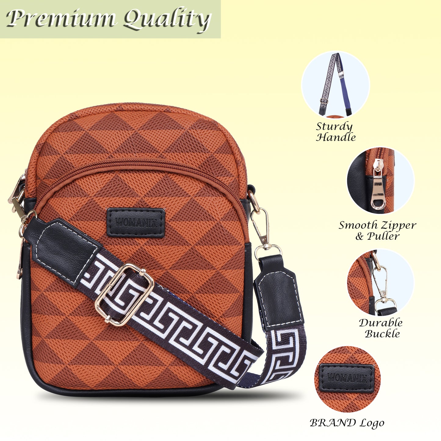 Womanix Small Crossbody Cell Phone Bag for Women, Mini Over Shoulder Handbag Purse Women’s Mobile Sling Bag with Holder Wallet. (0106)