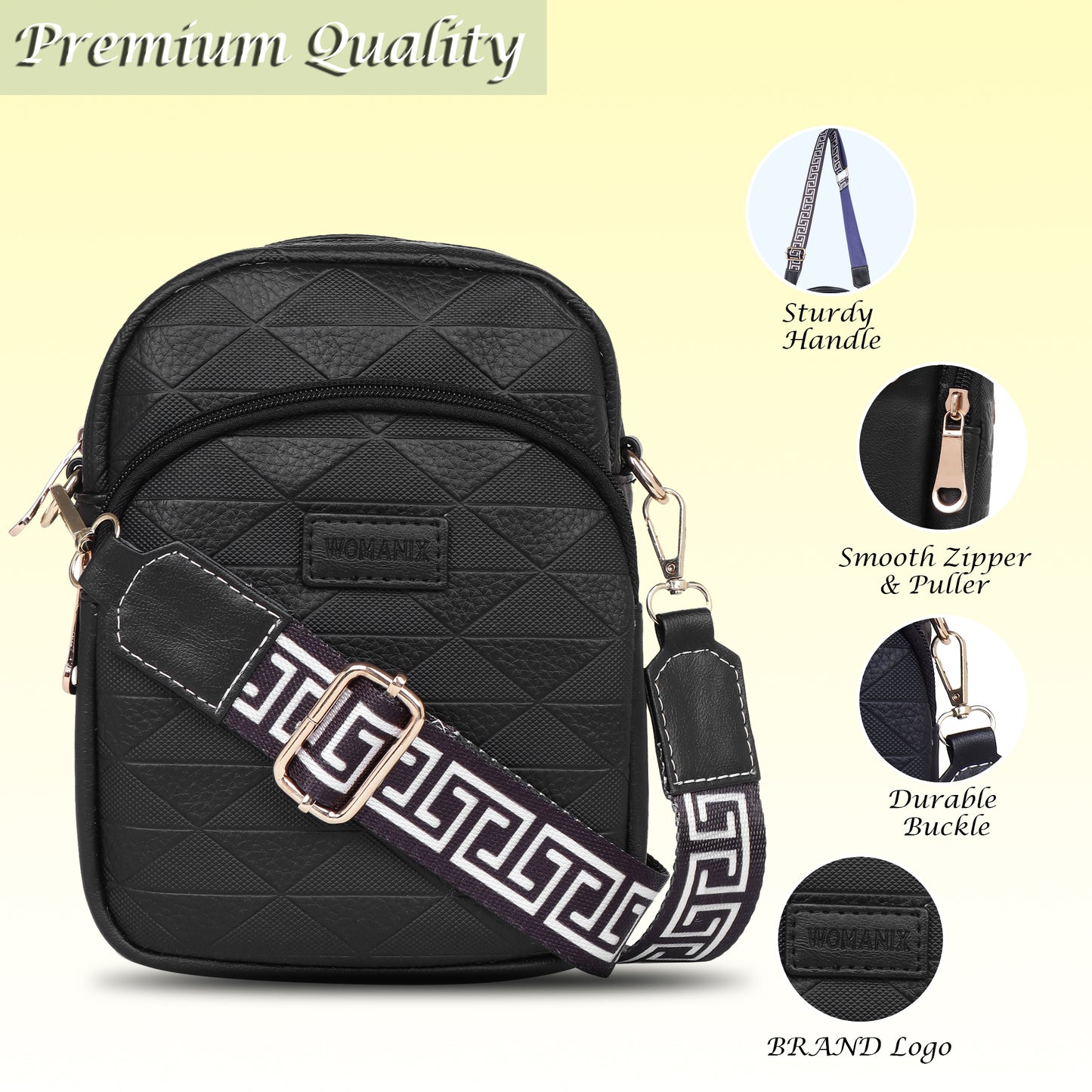 Womanix Small Crossbody Cell Phone Bag for Women, Mini Over Shoulder Handbag Purse Women’s Mobile Sling Bag with Holder Wallet. (0106)