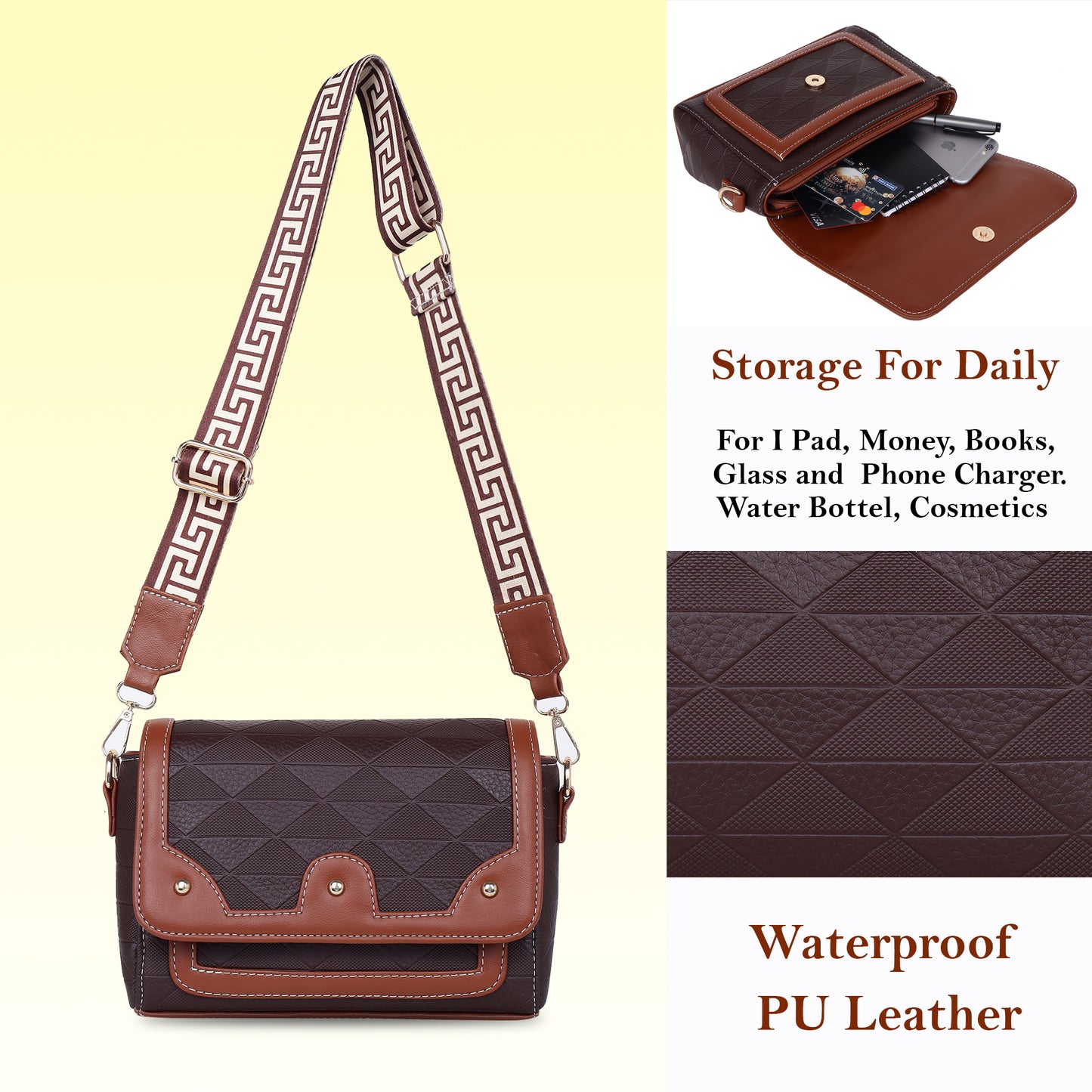 Womanix Crossbody Sling Bag Lightweight & Spacious with Adjustable Strap Stylish & Ideal for Travel & Work Premium Ladies Purse Mobile Phone Wallet Shoulder Bag (107)
