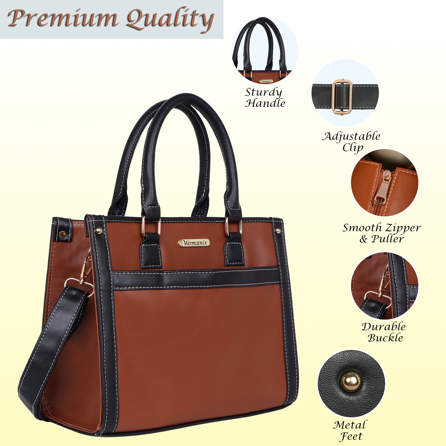 Womanix Solid Tote Bag for Women, Shoulder Bags for Women for Office Use, Work Ladies Handbags Purse (098)