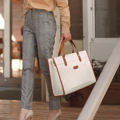 Canvas Laptop Tote Bag 14 inch Casual Briefcase Handbag